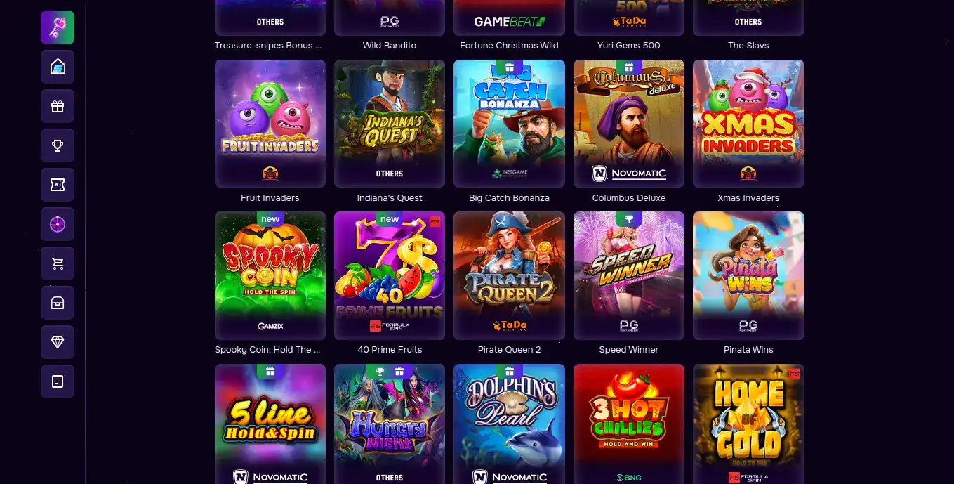Мобильный интерфейс Vostok casino